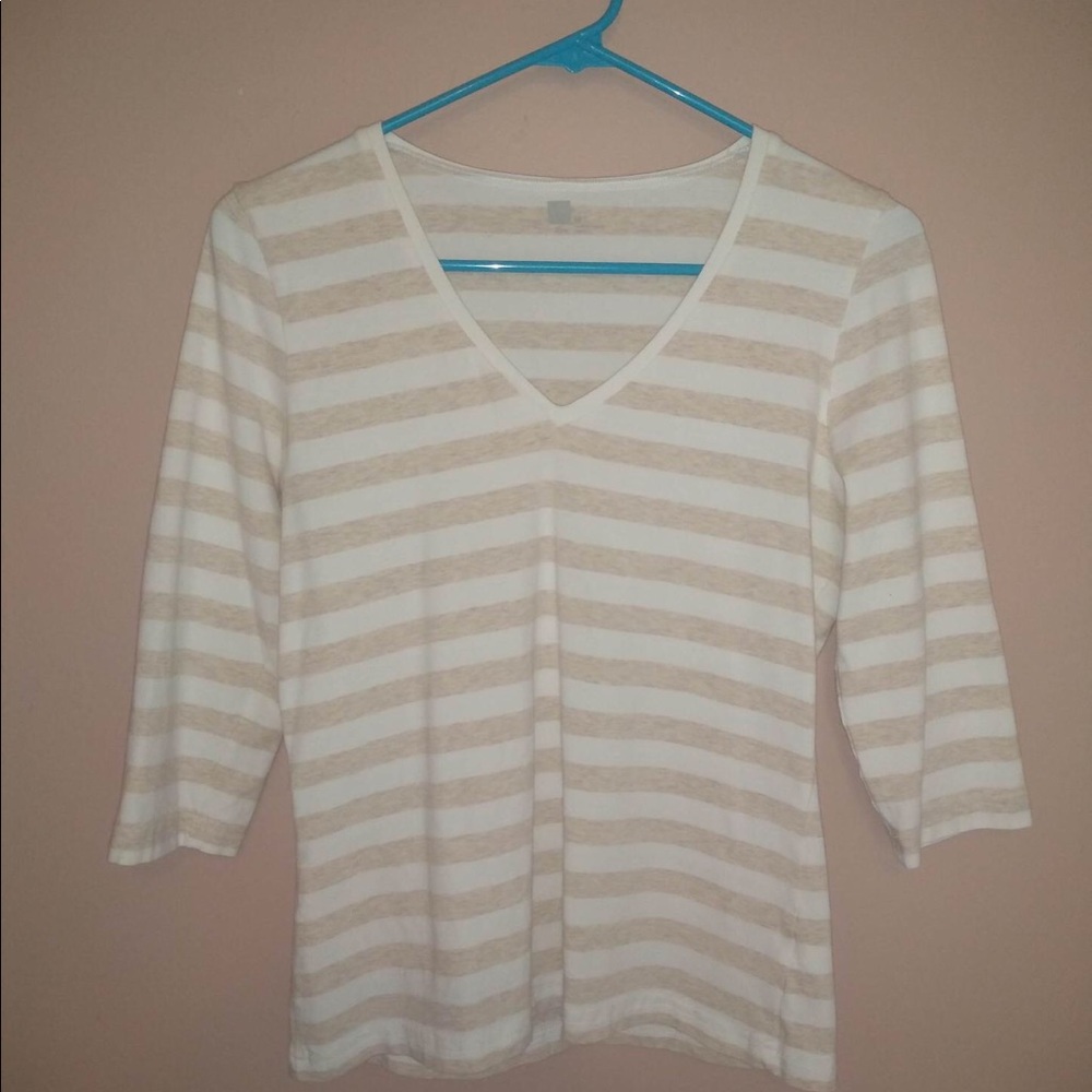 Striped gap 3/4 length sleeve tee